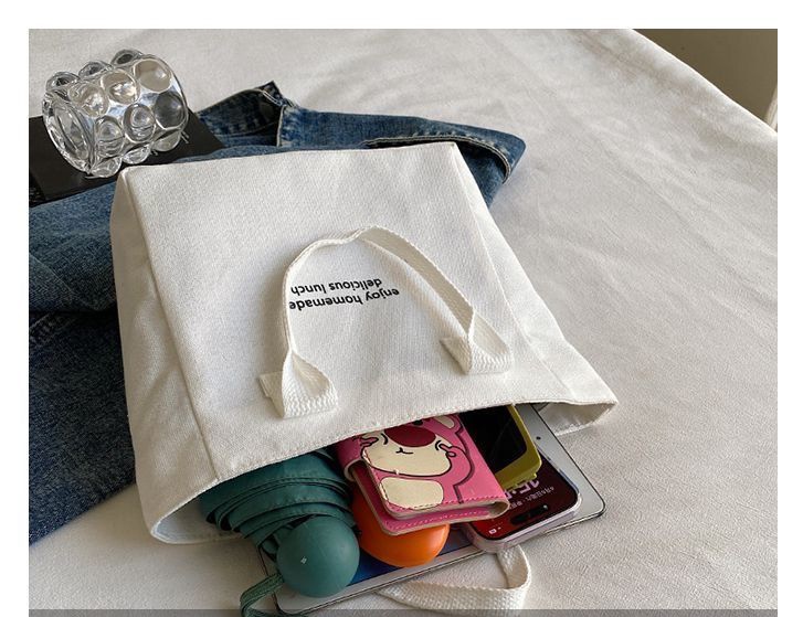 Minimalist canvas tote bag, new style fashion handbag, portable lunch bag for office workers & moms