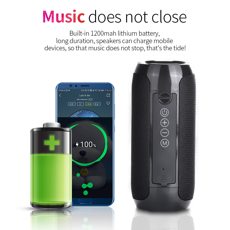 Bluetooth Outdoor Speaker Waterproof Portable Wireless Column Loudspeaker Support TF Card FM Radio