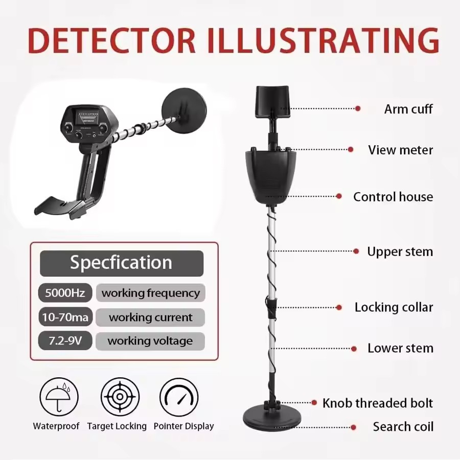 MD4030 High Accuracy Professional Under Golden Ground Metal Archaeological Treasure Hunting Device Waterproof Outdoor Hunting