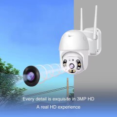3MP HD Lens 4G Camera Security Wifi Outdoor Camera Two-way Audio Full Color Night Vision Automatic Alarm IP66 Waterproof