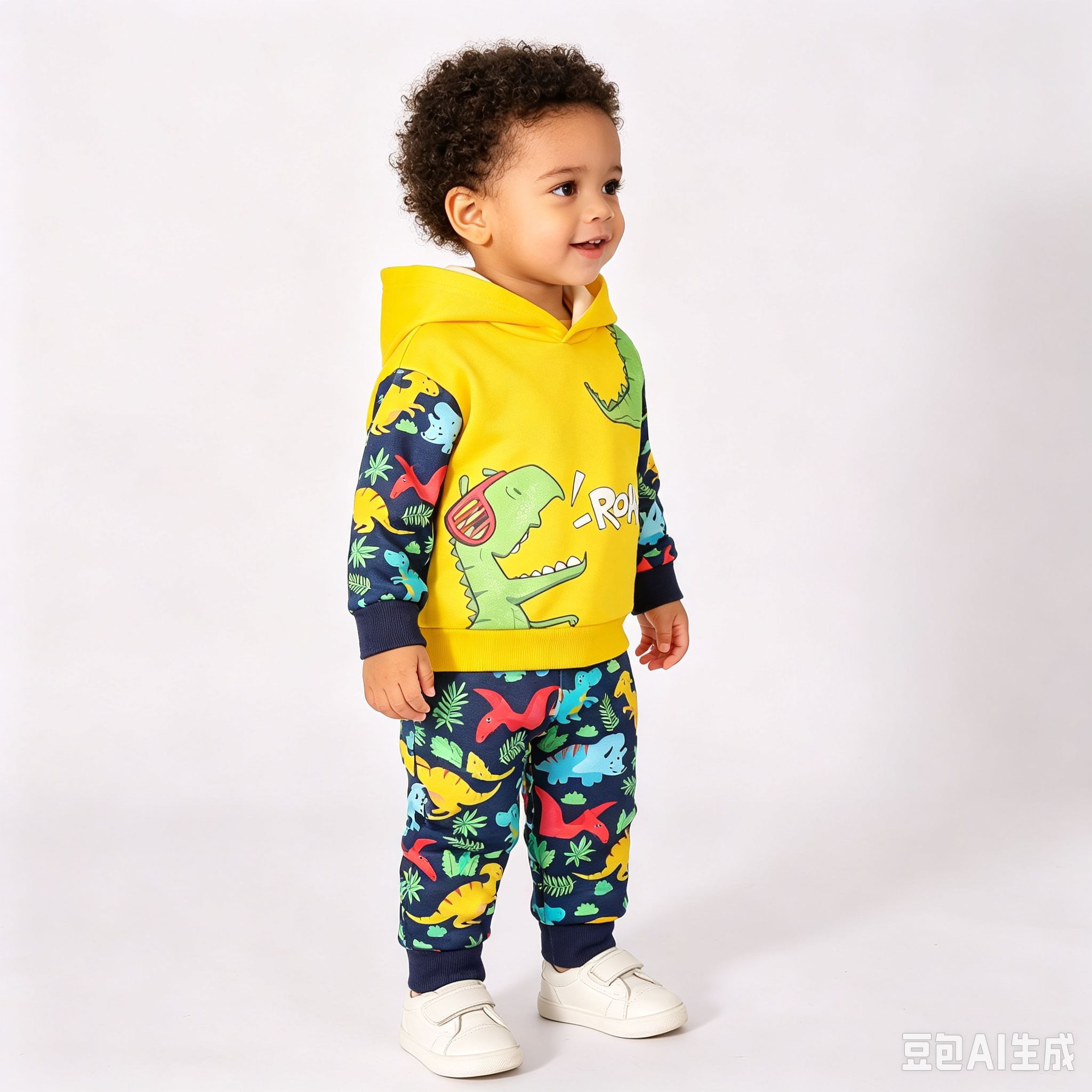 Toddler Baby Boy 2 Piece Outfit Set, Cartoon Race Car Dinosaur Bear Monster Truck Print Hoodie Sweatshirt + Elastic Sweatpants, Kids Boys Fall Casual Clothing Sets