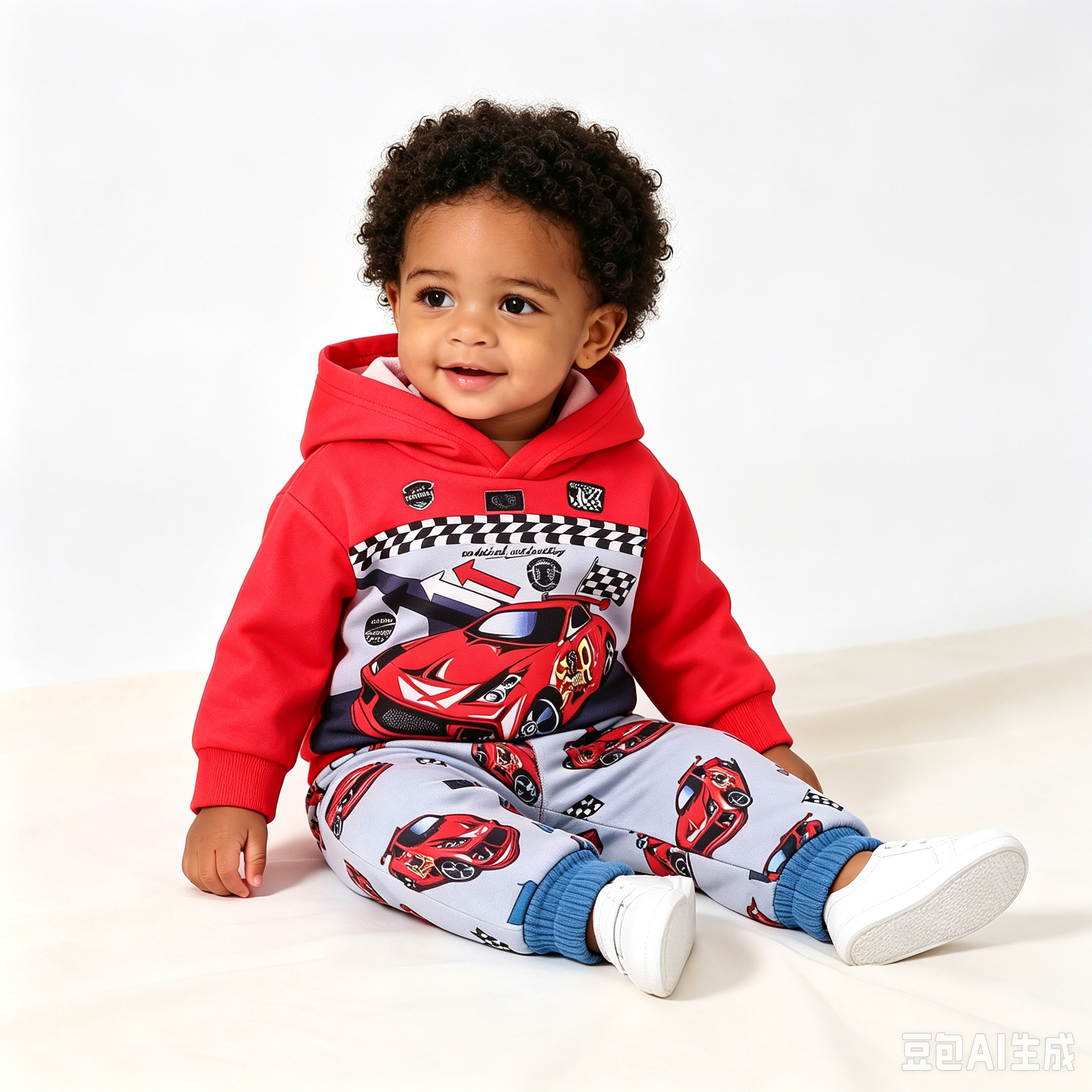 Toddler Baby Boy 2 Piece Outfit Set, Cartoon Race Car Dinosaur Bear Monster Truck Print Hoodie Sweatshirt + Elastic Sweatpants, Kids Boys Fall Casual Clothing Sets