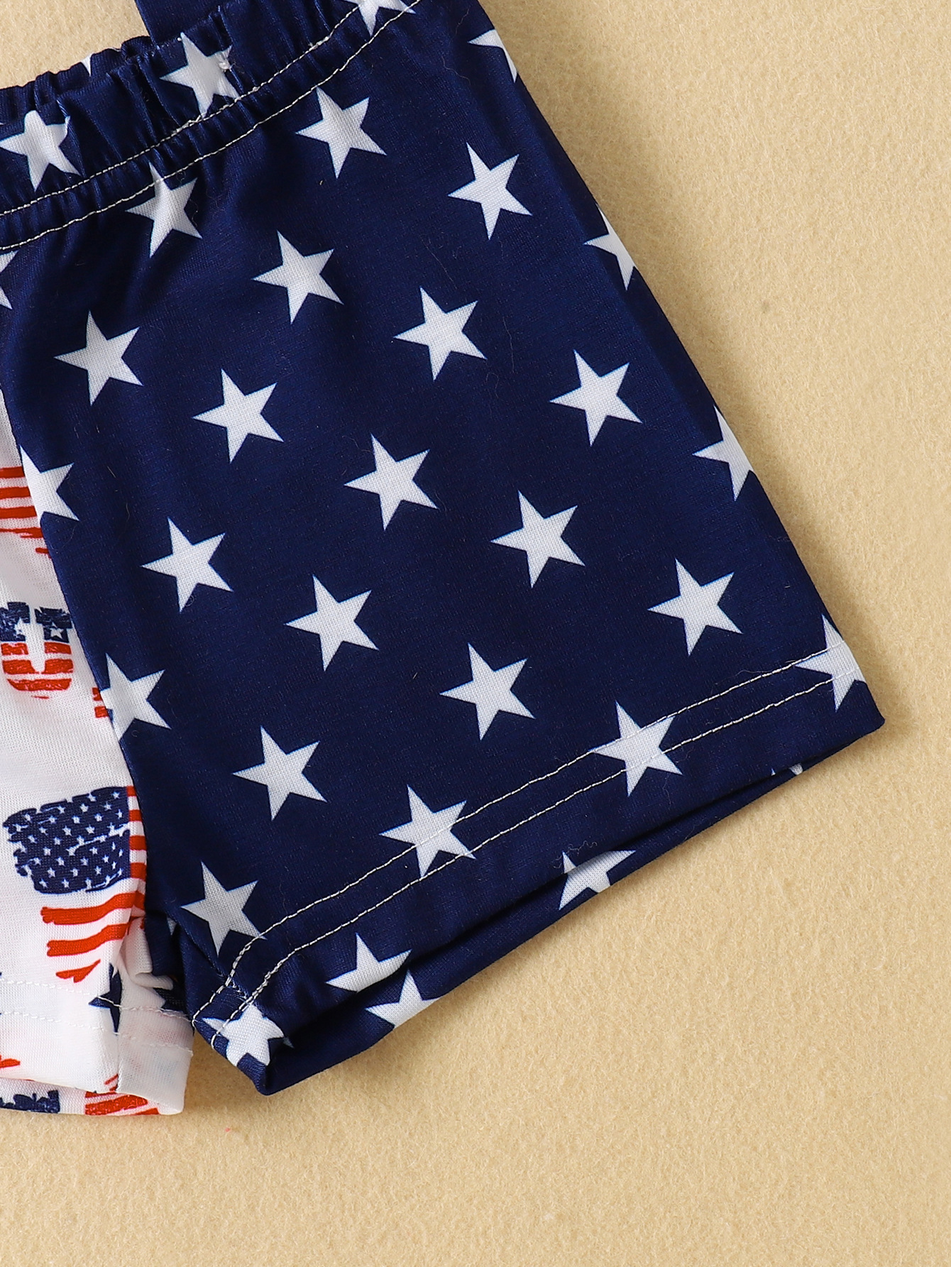 Sarah Baby Boy 3Pcs 4th of July Outfit, "My 1st 4th of July" Print Bow Short Sleeve Romper + Flag Star Print Suspender Shorts + Hat Set, Independence Day Newborn Casual Clothes