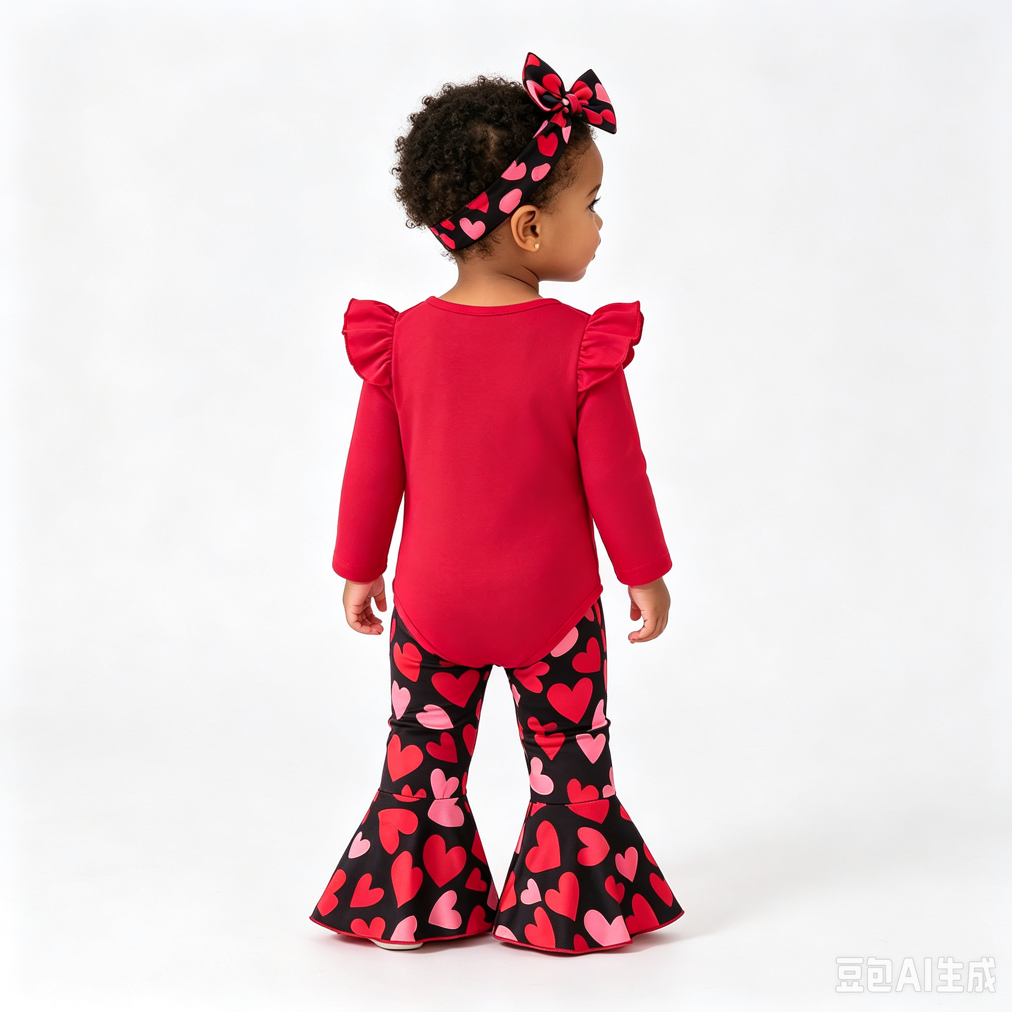 Sarah Valentines Baby Girls Clothes Newborn Infant Baby Girls Outfits Long Sleeve Ruffle Romper Flared Pants Headband Sets 1-24 Months