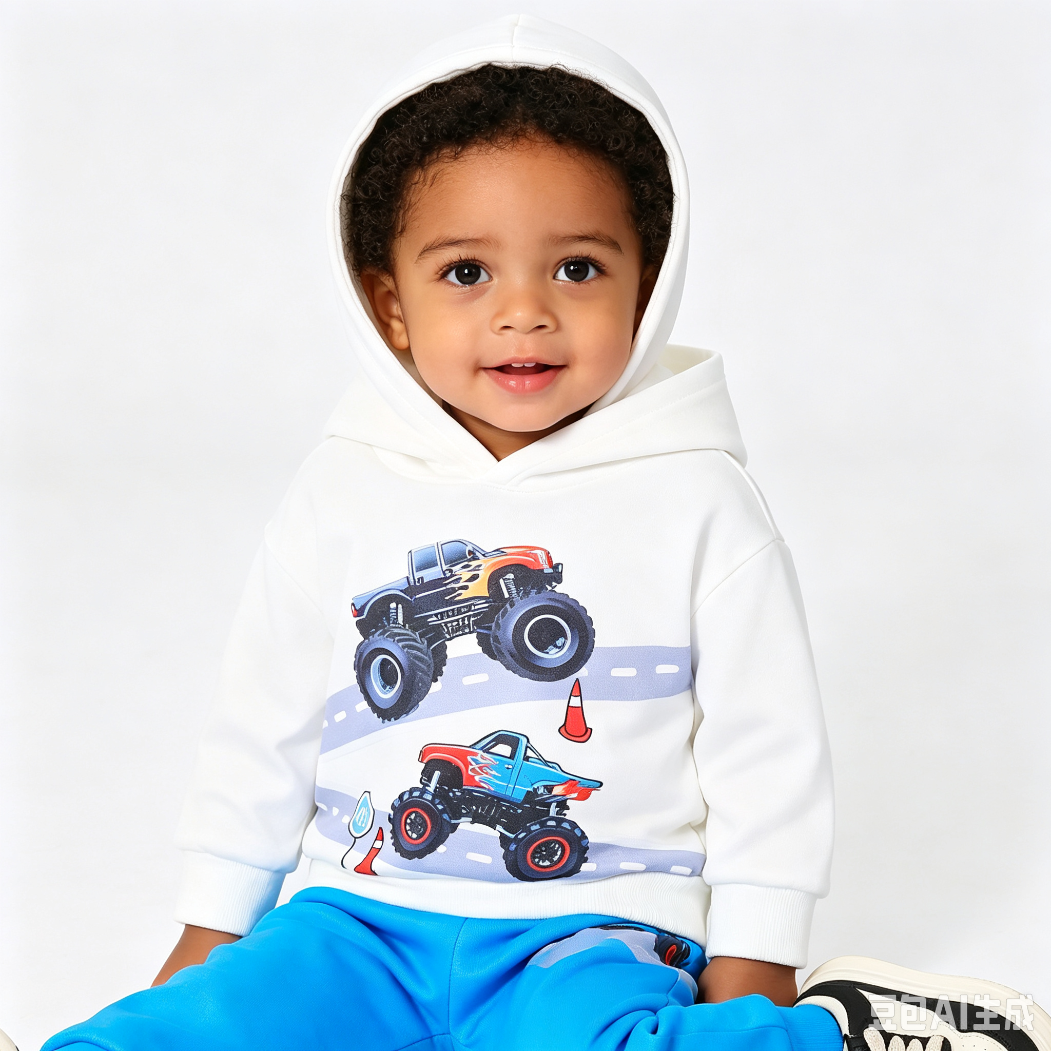 Toddler Baby Boy 2 Piece Outfit Set, Cartoon Race Car Dinosaur Bear Monster Truck Print Hoodie Sweatshirt + Elastic Sweatpants, Kids Boys Fall Casual Clothing Sets