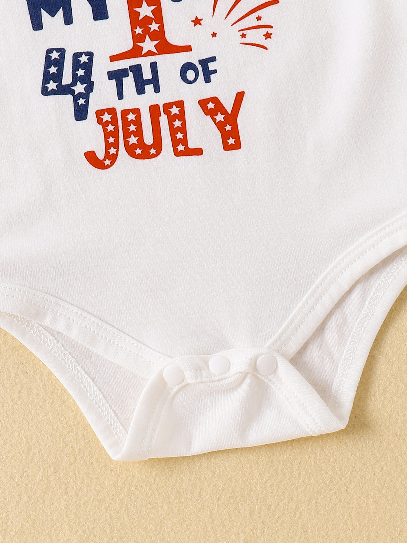Sarah Baby Boy 3Pcs 4th of July Outfit, "My 1st 4th of July" Print Bow Short Sleeve Romper + Flag Star Print Suspender Shorts + Hat Set, Independence Day Newborn Casual Clothes