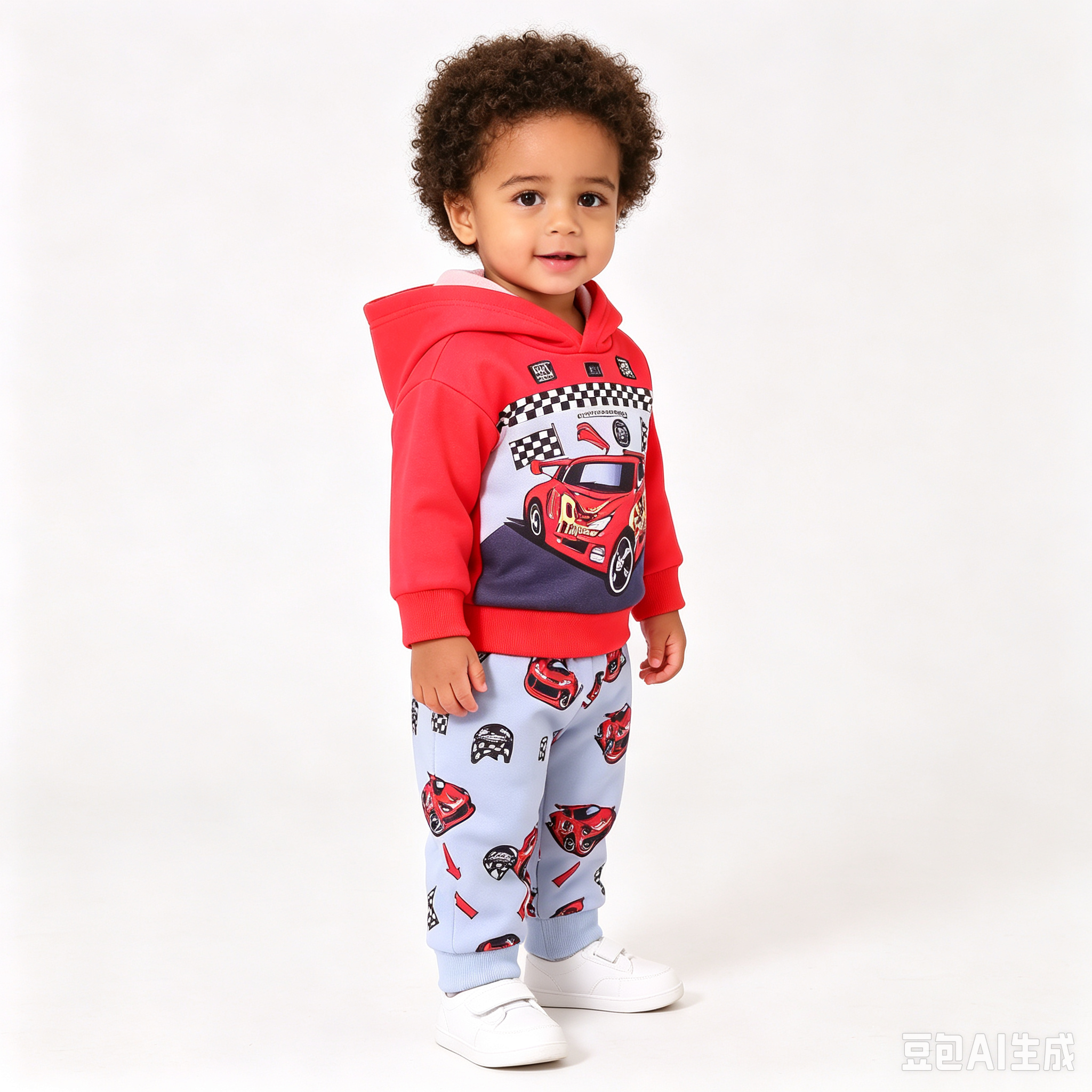 Toddler Baby Boy 2 Piece Outfit Set, Cartoon Race Car Dinosaur Bear Monster Truck Print Hoodie Sweatshirt + Elastic Sweatpants, Kids Boys Fall Casual Clothing Sets