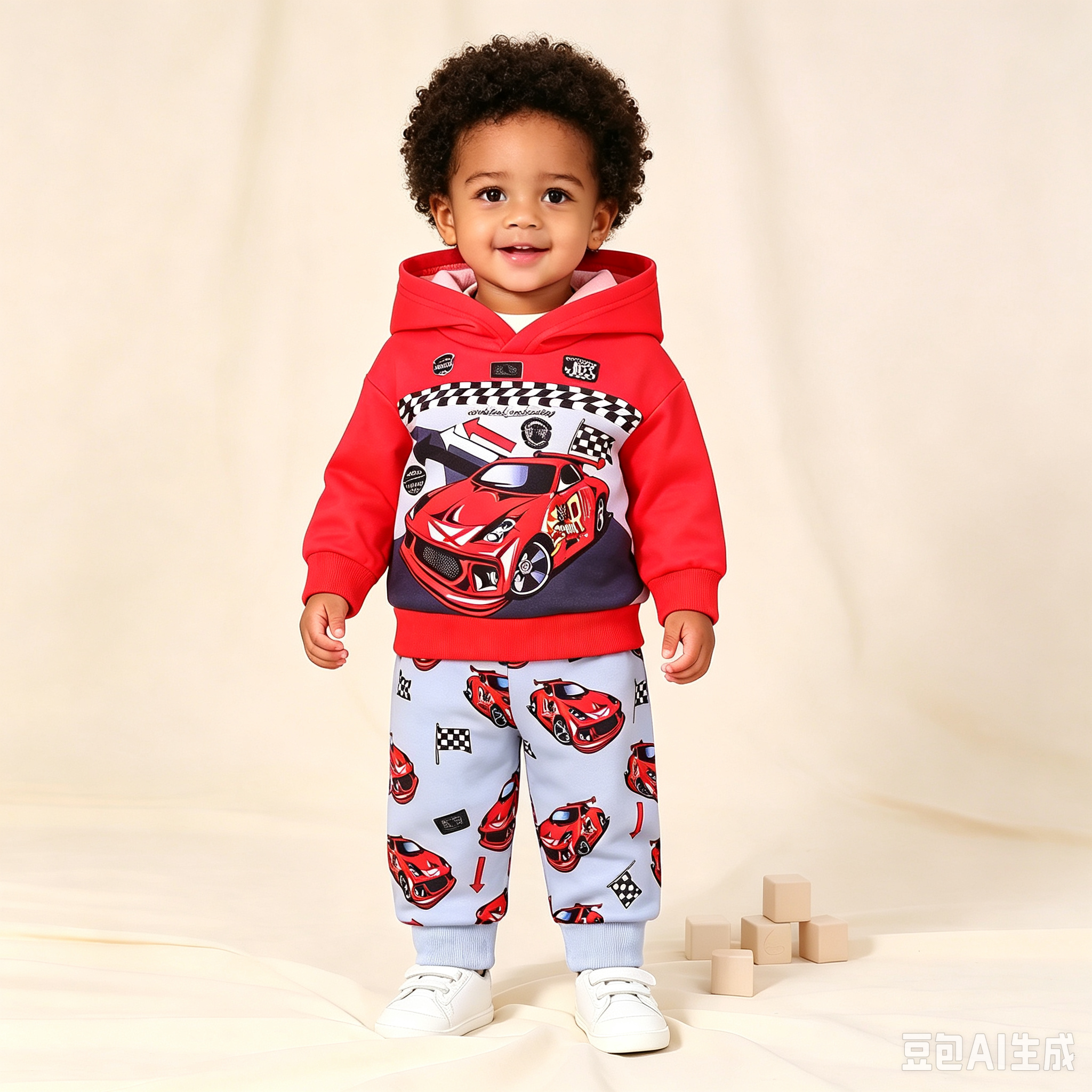 Toddler Baby Boy 2 Piece Outfit Set, Cartoon Race Car Dinosaur Bear Monster Truck Print Hoodie Sweatshirt + Elastic Sweatpants, Kids Boys Fall Casual Clothing Sets