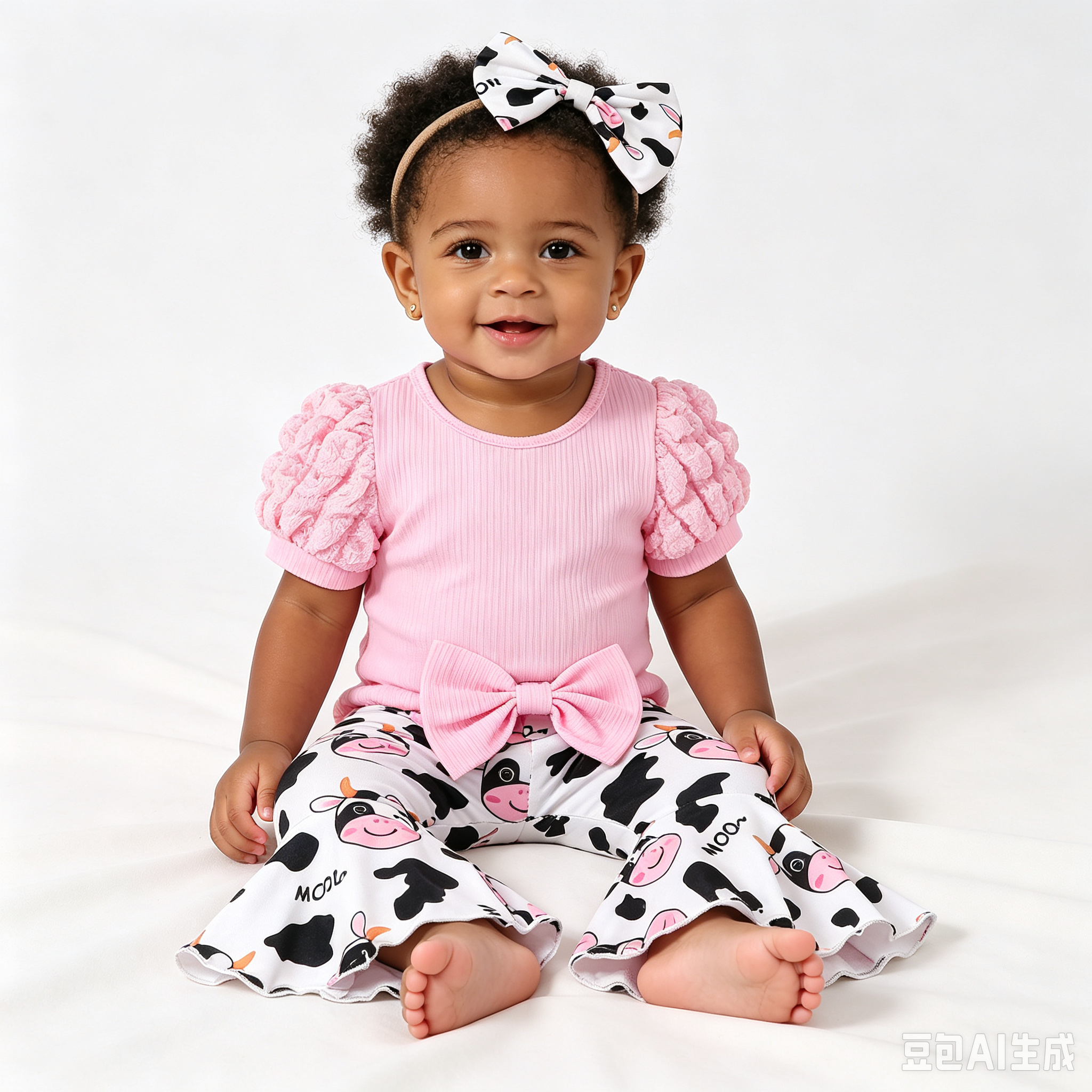 Sarah Valentines Baby Girls Clothes Newborn Infant Baby Girls Outfits Long Sleeve Ruffle Romper Flared Pants Headband Sets 1-24 Months