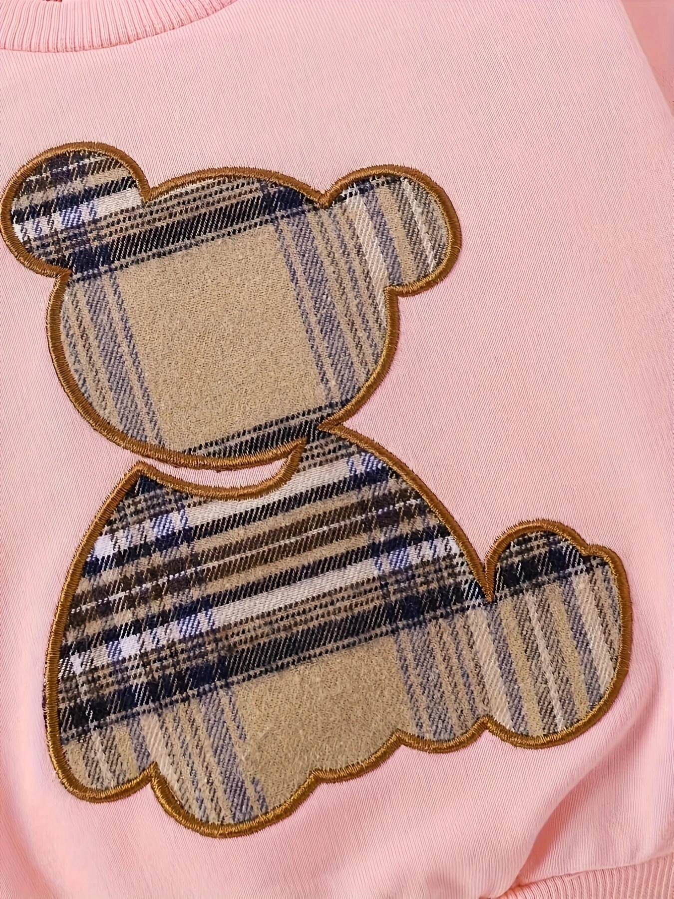 Sarah Toddler Baby Boy Girl Clothes Cute Plaid Teddy Bear Print Long Sleeve Sweatshirt + Casual Jogger Pants 2PCS Outfit Set