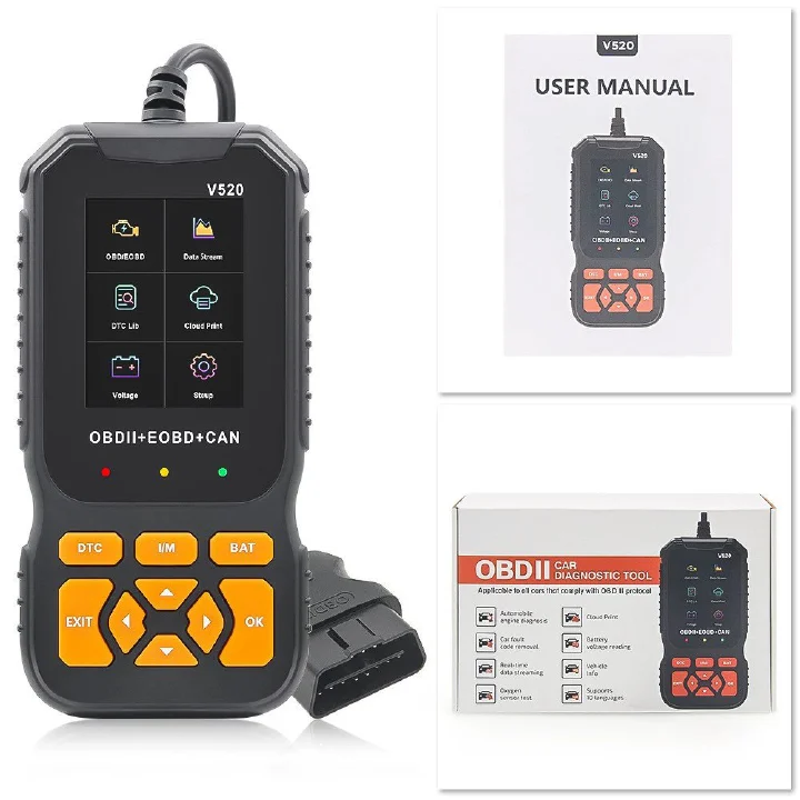 V520 OBD2 Car Diagnostic Scanner - Engine Fault Code Reader, Check Engine Light Diagnostic Tool for All OBD2 Vehicles