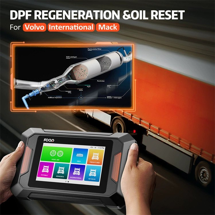 FCAR F801 Heavy Duty Truck Diagnostic Tool for Diesel Engines, DPF Regeneration, US Truck Scanner, 24V, Overseas Version