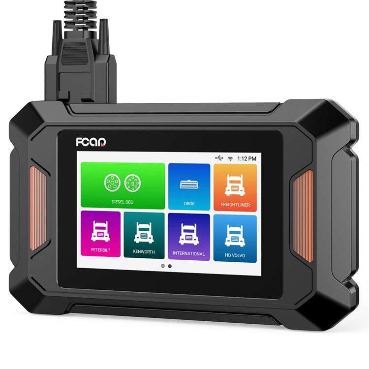FCAR F801 Heavy Duty Truck Diagnostic Tool for Diesel Engines, DPF Regeneration, US Truck Scanner, 24V, Overseas Version