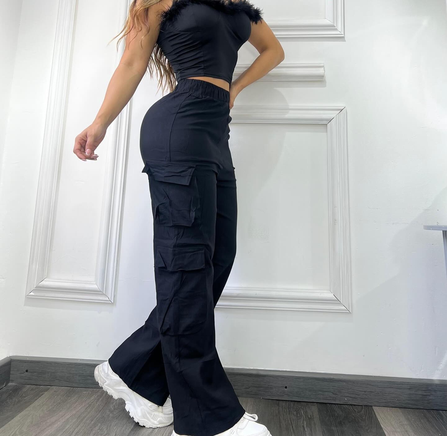 Women's High-Waist Wide-Leg Cargo Pants with Multi-Pockets | Casual Hot Girl Trousers