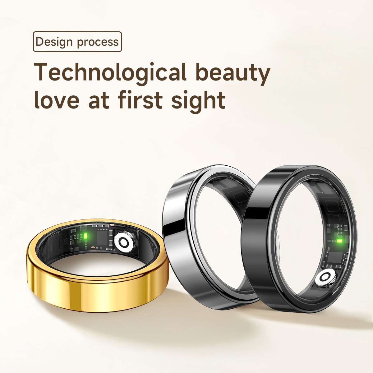 Smart Ring 6.8mm Heart Rate Blood Oxygen Sleep Monitor Health Tracker Bluetooth Fitness Ring for Men Women, Sizes 8-13, Android iOS