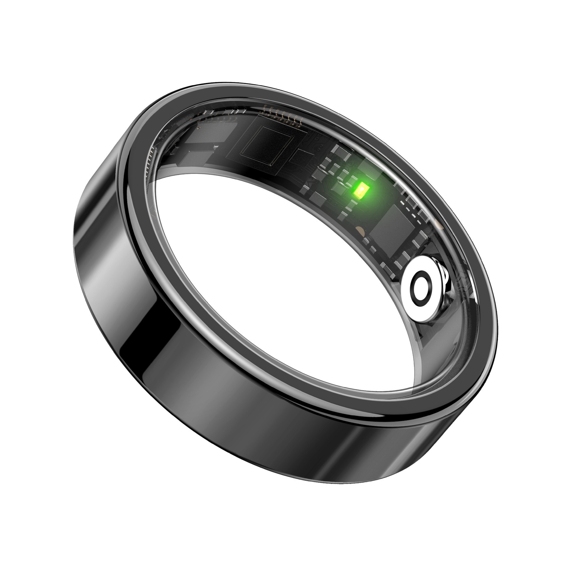 Smart Ring 6.8mm Heart Rate Blood Oxygen Sleep Monitor Health Tracker Bluetooth Fitness Ring for Men Women, Sizes 8-13, Android iOS