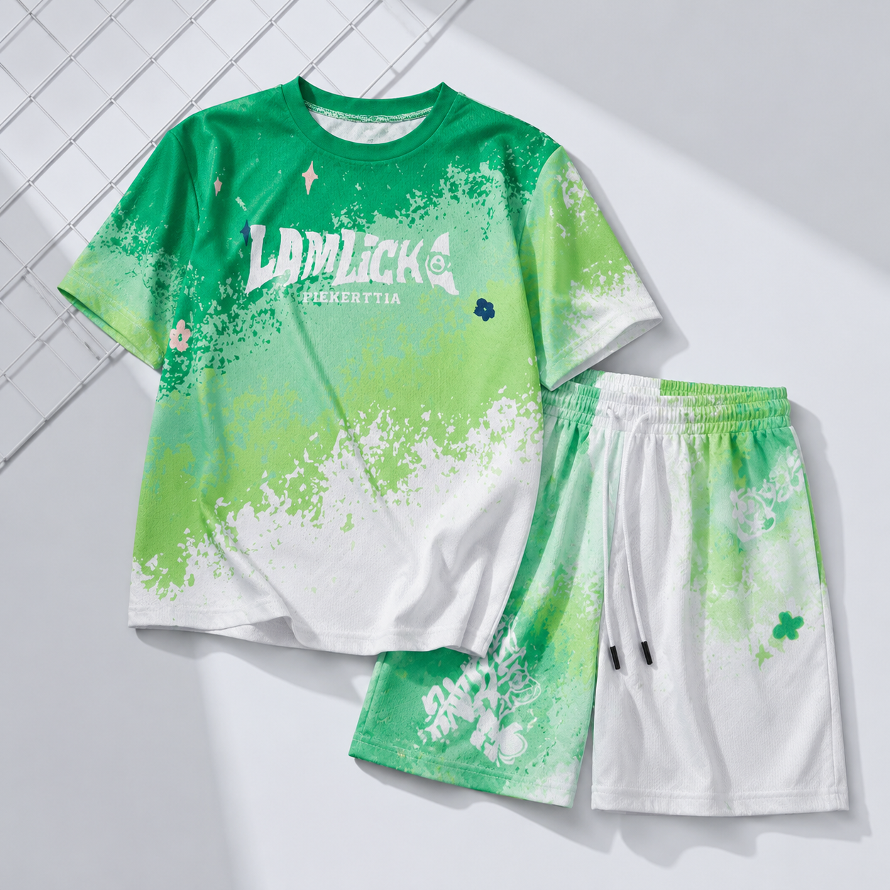 Boy Summer Set Big 5 15 Years Children Casual Football Basketball jerseys Top+Shorts 2Pcs Outfits Teenager Fashion Short-sleeved Quick Drying Clothes Kids Sports Print Suit