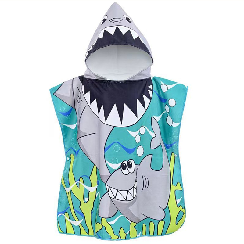 Baby Kids Hooded Bath Towel Soft Cartoon Bathrobe Quick Dry Absorbent Towel for Bath Time