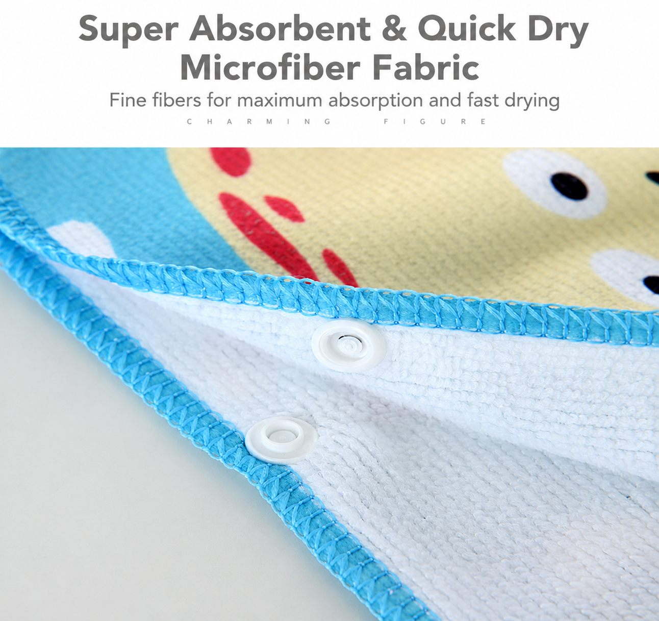 Baby Kids Hooded Bath Towel Soft Cartoon Bathrobe Quick Dry Absorbent Towel for Bath Time