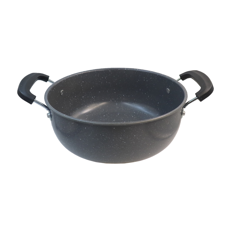 HotChef Set of 6PCS Non-stick Iron Marble Coating Cookware Set  Sufuria Set Cooking Pot Soup Pots Set Suitable for Induction Cookers (3PCS 22/24/26CM Pots+3PCS Lids) TTG123
