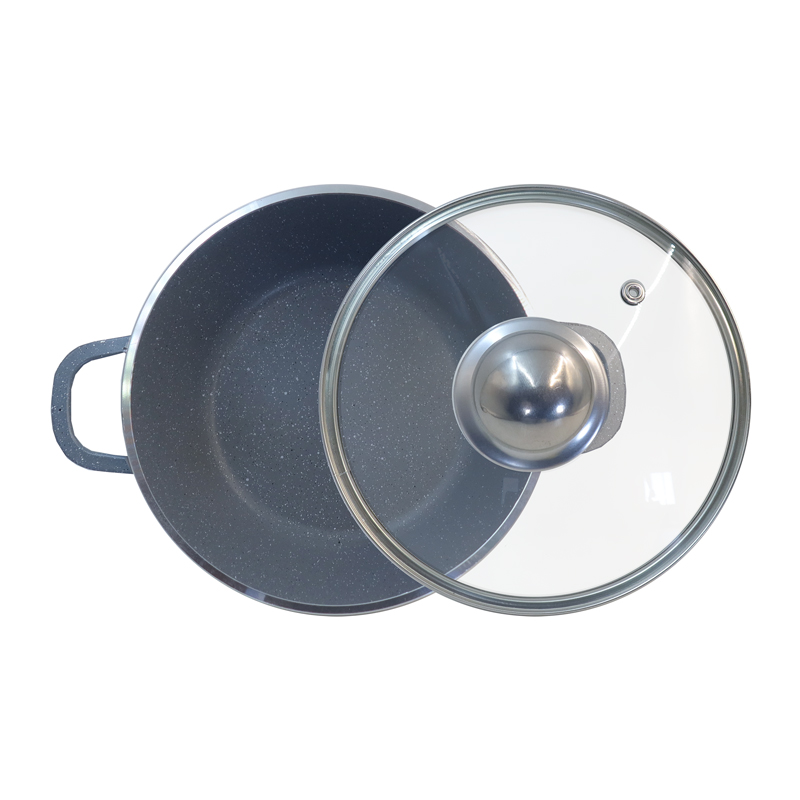 【On Sale】HotChef Set of 10PCS Non-stick Aluminum  Cookware Set Sufuria Set Marble Coating Cooking Pot Soup Pots Set (5PCS 18/22/26/26/30 CM Pots+5PCS Lids)