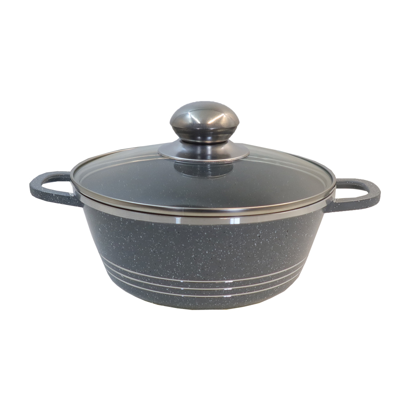 【On Sale】HotChef Set of 10PCS Non-stick Aluminum  Cookware Set Sufuria Set Marble Coating Cooking Pot Soup Pots Set (5PCS 18/22/26/26/30 CM Pots+5PCS Lids)