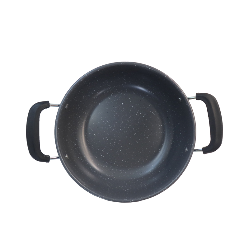 HotChef Set of 6PCS Non-stick Iron Marble Coating Cookware Set  Sufuria Set Cooking Pot Soup Pots Set Suitable for Induction Cookers (3PCS 22/24/26CM Pots+3PCS Lids) TTG123