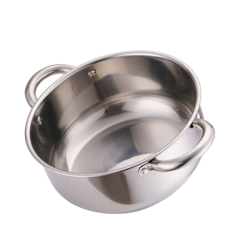 Set of 8PCS Non-stick Stainless Steel Cookware Set Cooking Pot Set Sufuria Set (4PCS 18/20/22/24 CM Pots+4PCS Stainless Steel Lids)
