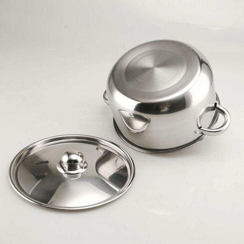 Set of 8PCS Non-stick Stainless Steel Cookware Set Cooking Pot Set Sufuria Set (4PCS 18/20/22/24 CM Pots+4PCS Stainless Steel Lids)