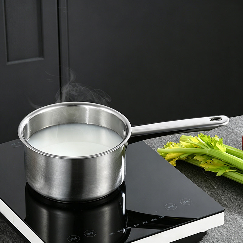 Set of 4PCS Non-stick Stainless Steel Cookware Set Cooking Pot Set Sufuria Set (2PCS 18/24CM Pots+2PCS Glass Lids)