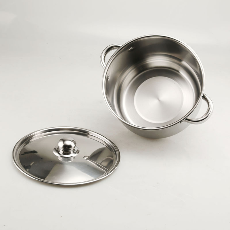 Set of 8PCS Non-stick Stainless Steel Cookware Set Cooking Pot Set Sufuria Set (4PCS 18/20/22/24 CM Pots+4PCS Stainless Steel Lids)