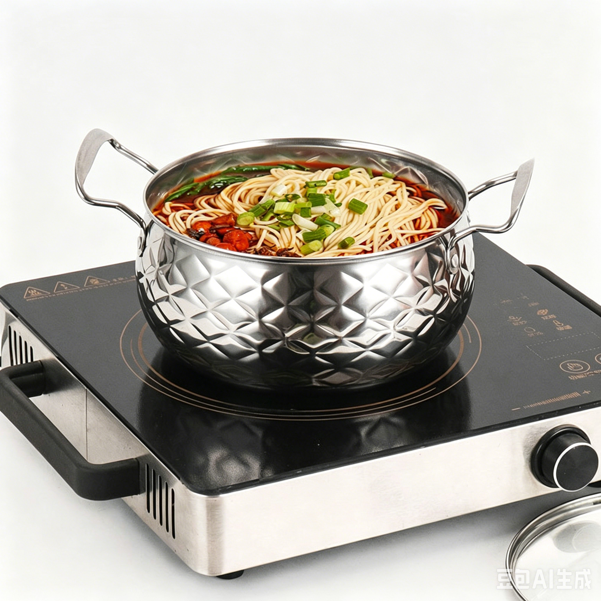 Set of 6PCS Non-stick Stainless Steel Cookware Set Cooking Pot Set Sufuria Set (3PCS 16/18/20CM Pots+3PCS Glass Lids)