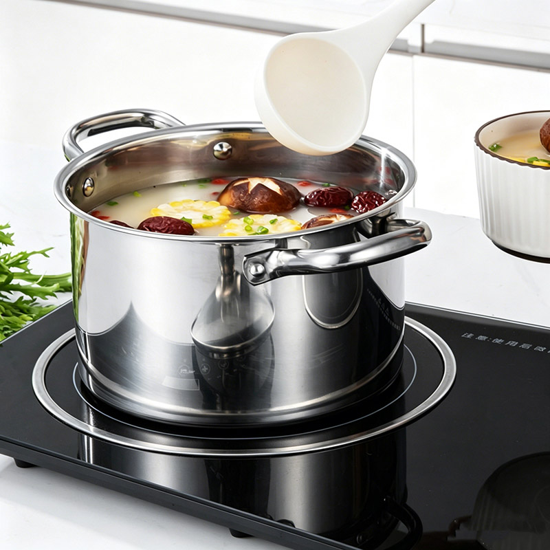 Set of 2PCS  24CM Non-stick  Stainless Steel Multipurpose Pot   With Glass Lids