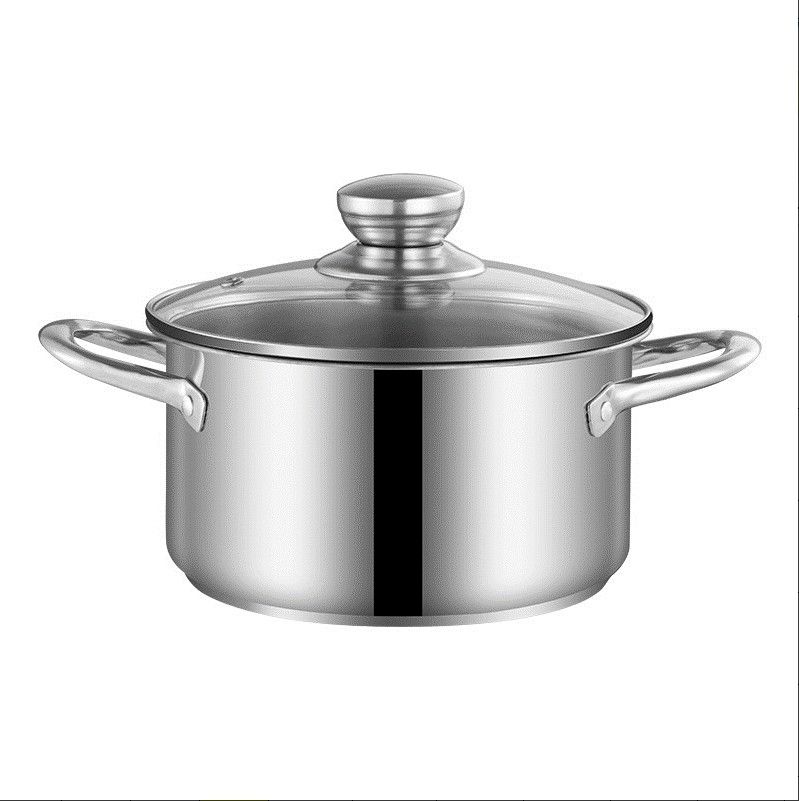Set of 2PCS  24CM Non-stick  Stainless Steel Multipurpose Pot   With Glass Lids