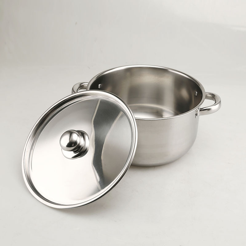 Set of 8PCS Non-stick Stainless Steel Cookware Set Cooking Pot Set Sufuria Set (4PCS 18/20/22/24 CM Pots+4PCS Stainless Steel Lids)
