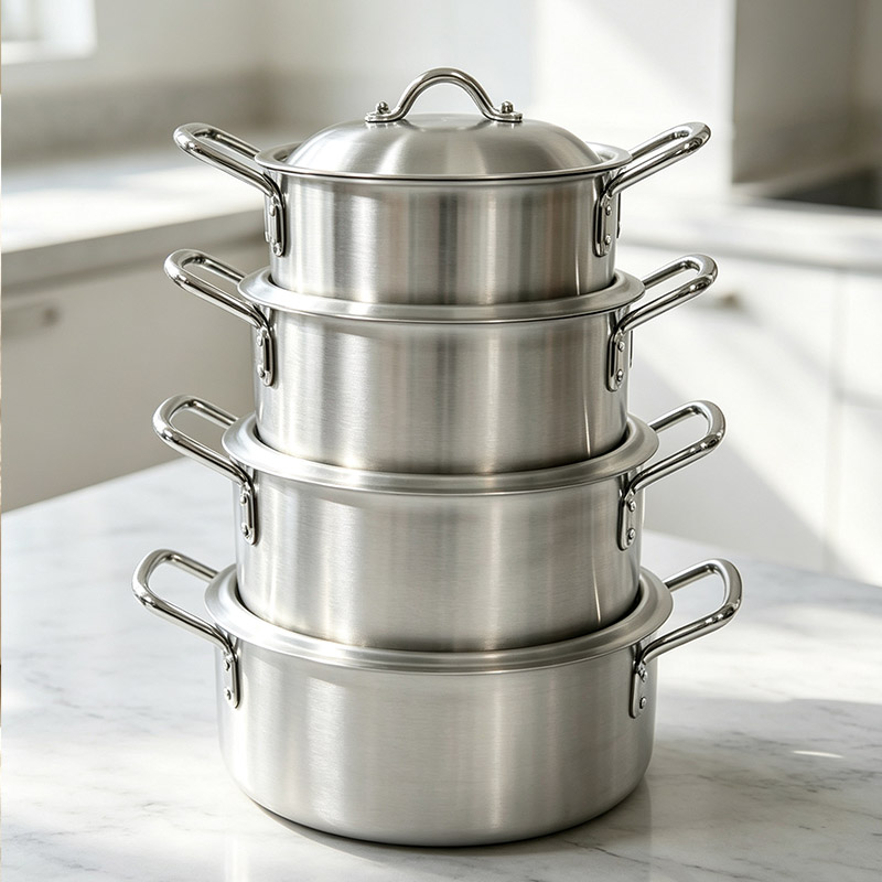 【On Sale】Set of 10PCS  Aluminum Non Stick Cookware Set Sufuria Set Nonstick Pots Soup Pot Milk Pot  Set (5PCS 18/20/22/24/26 CM Pots +5PCS Lids)