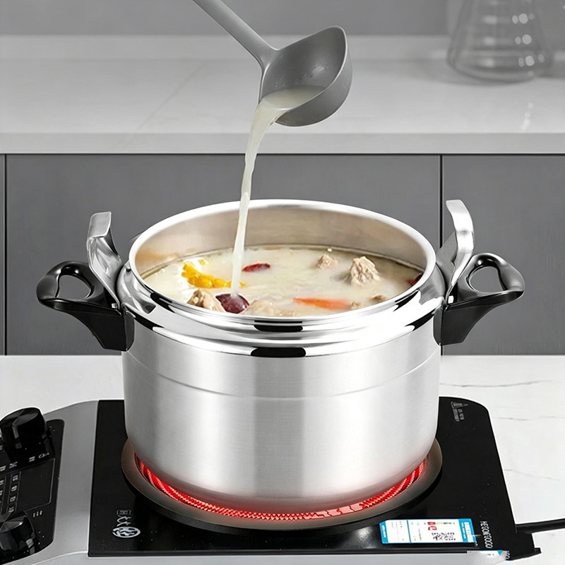 1PC 3L/5L/7L /9L  Aluminum Pressure Cooker Large Capacity Pressure Cooker for Gas Stove , Explosion Proof Pressure Canner with Easy Lock Lid, Fast Cooking Cookware