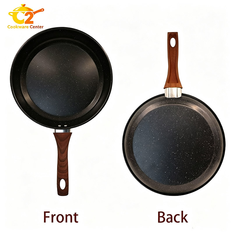 HotChef 1PC 24/26/28CM  Non-stick  Marble Coating  Pan Iron Sufuria  Frying Pan Suitable for Induction Cookers TJG171