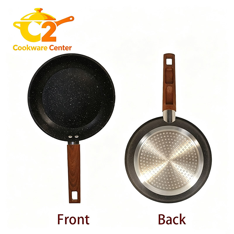 HotChef 1PC 22/24/26CM Non-stick Marble Coating Pan Aluminum Sufuria Frying Pan Suitable for Induction Cookers