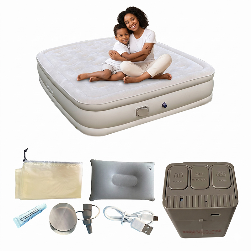 Intex Airbed Inflatable Mattress with Built-in Pump Soft Durable Portable Folding Air Bed Portable Blow up Mattress Low High Size 150x195x25/40cm for Camping, Home and Guest