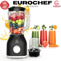 Eurochef 2 In 1 Blender With Grinding Machine And 1.8L Unbreakable Jug, 4-Speed Pulse, 650W