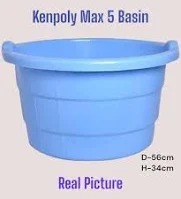 Kenpoly Basin 50ltrs Multicolor Plastic Wash Basin Multipurpose Durable Storage for Washing Clothes