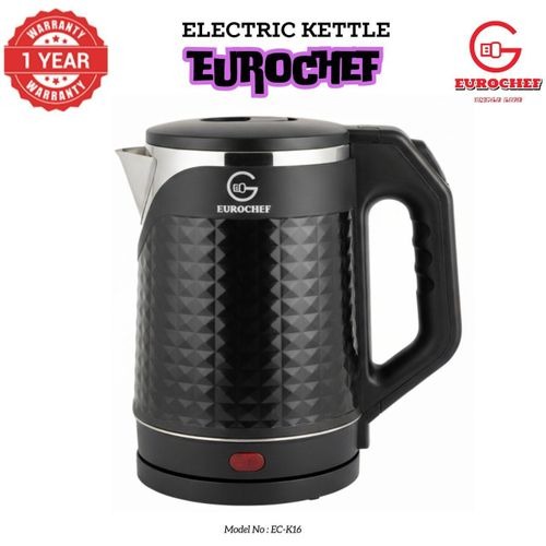 Eurochef 2.0ltrs Stainless Steel Electric Cordless Kettle , Automatic Hot Water Boiler Or Heater Jug Auto Shutoff  1500W Kettle