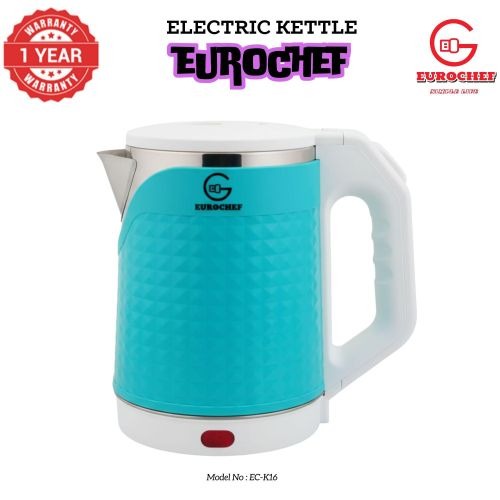 Eurochef 2.0ltrs Stainless Steel Electric Cordless Kettle , Automatic Hot Water Boiler Or Heater Jug Auto Shutoff  1500W Kettle