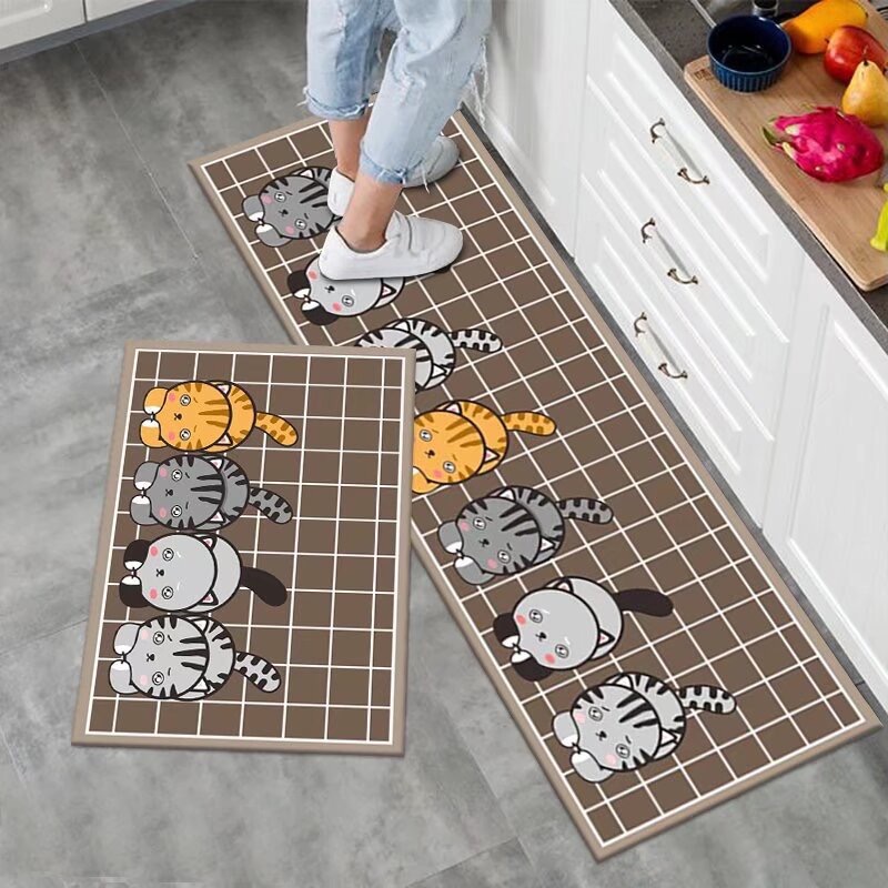 2PCS Set  Kitchen Rug Set Non Slip Kitchen Mat Rubber Bedroom Living Room Long Bedside Area Rug Doormat Runner Rug Set Floor Carpet Household Carpet Home Decor
