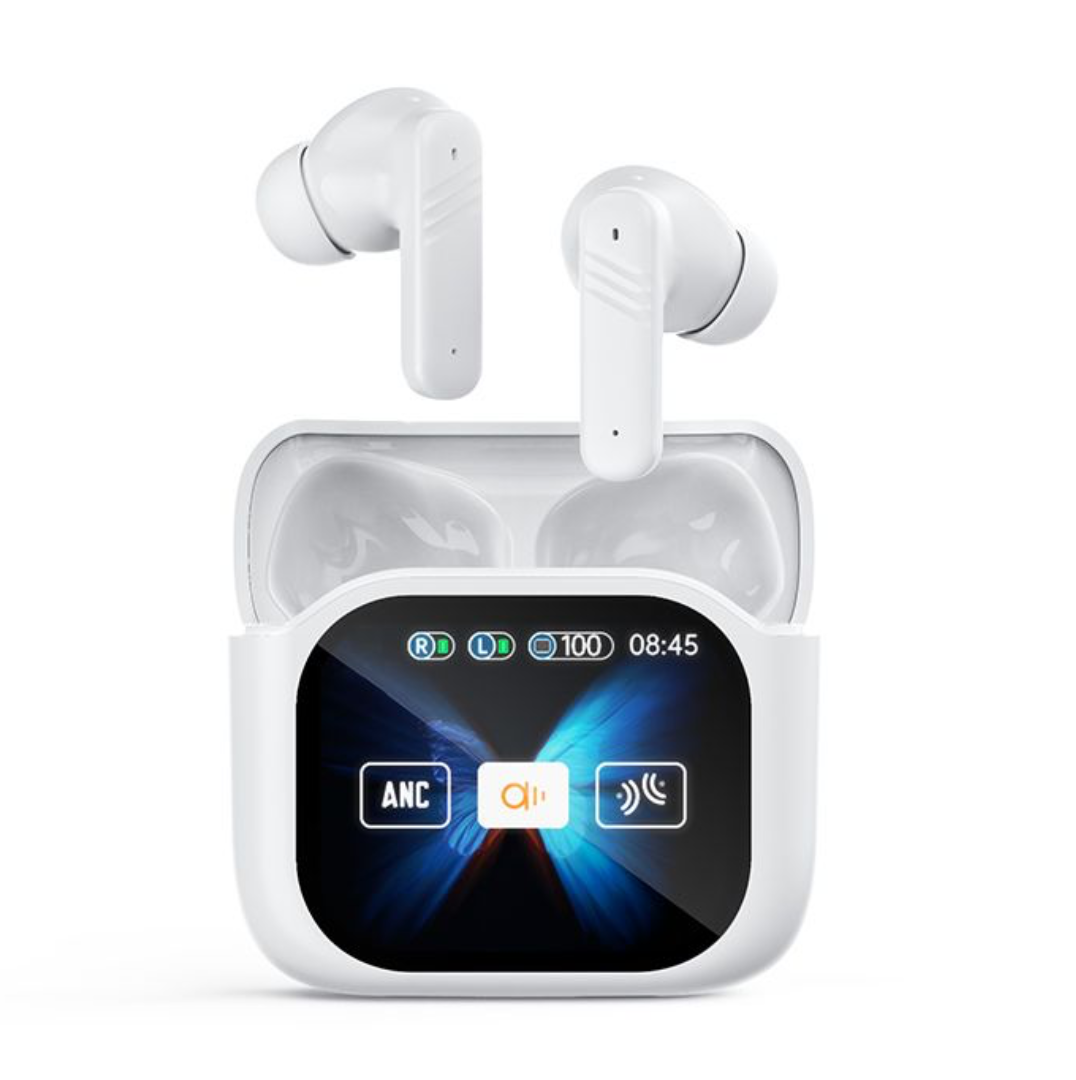 New LED Screen Bluetooth Earphones LX-50 Touch Screen Earpods Full Color Smart Earbuds ANC Wireless Earphone TWS Earbuds Noise Cancelling Earphones For Android iOS Phones