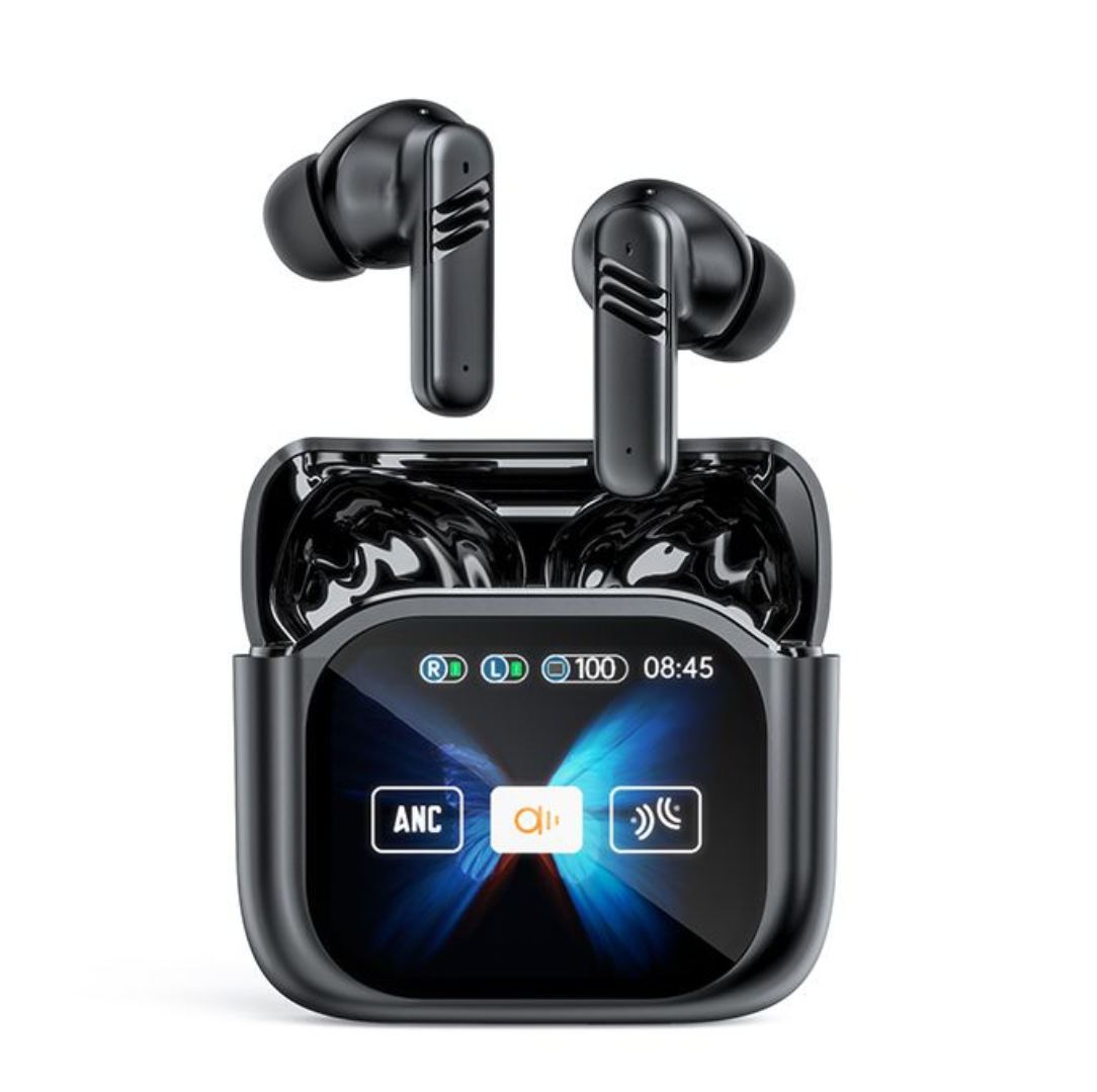 New LED Screen Bluetooth Earphones LX-50 Touch Screen Earpods Full Color Smart Earbuds ANC Wireless Earphone TWS Earbuds Noise Cancelling Earphones For Android iOS Phones