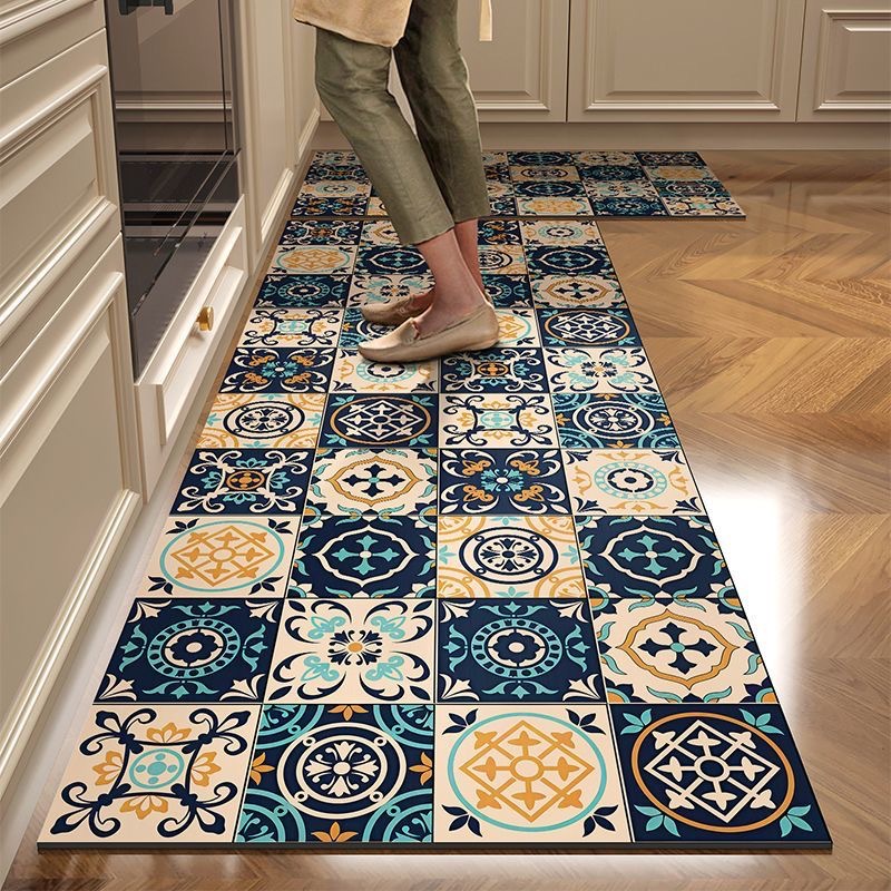 2PCS Set  Kitchen Rug Set Non Slip Kitchen Mat Rubber Bedroom Living Room Long Bedside Area Rug Doormat Runner Rug Set Floor Carpet Household Carpet Home Decor