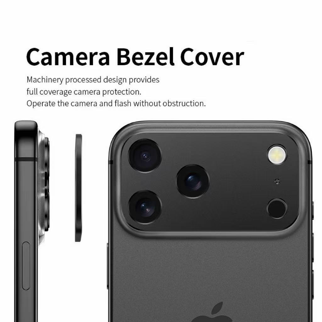 iPhone 17 Pro Max Camera Bezel Anti Scratch Metal Frame Cover Hollow Film Super Slim Lens Protector Cap Sticker