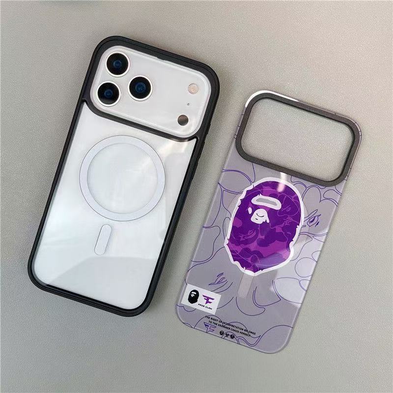 New Magnetic Phone Case Bape Fashion Phone Covers For iPhone 17Pro Max iPhone 16pro max iPhone 15 Wireless Charging Case